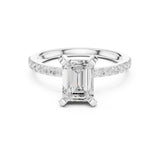 Emerald Lab Grown Diamond Pave Engagement Ring