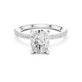 Oval Lab Grown Diamond Pave Engagement Ring