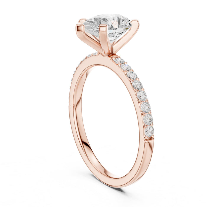Pear Lab Grown Diamond Pave Engagement Ring yellow gold video