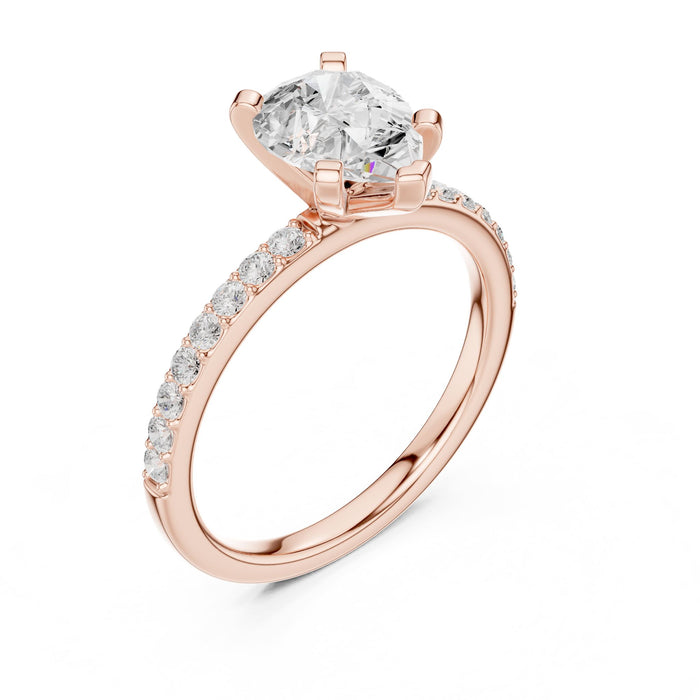 Pear Lab Grown Diamond Pave Engagement Ring rose gold video
