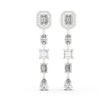 Mixed Dangle Lab Grown Diamond Earrings