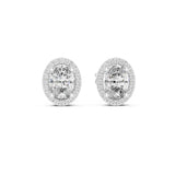 Oval Halo Lab Grown Diamond Earrings