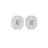 Emerald Stud Lab Grown Diamond Earrings