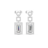 Emerald Dangle Lab Grown Diamond Earrings