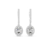 Oval Dangle Lab Grown Diamond Earrings