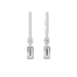 Emerald Dangle Lab Grown Diamond Earrings