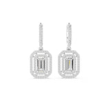 Emerald Dangle Lab Grown Diamond Earrings