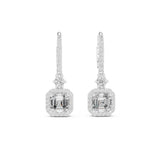 Asscher Dangle Lab Grown Diamond Earrings