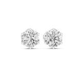 Round Stud Lab Grown Diamond Earrings