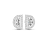 Half Moon Halo Lab Grown Diamond Earrings