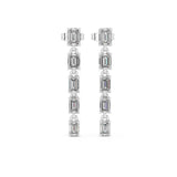 Emerald Dangle Lab Grown Diamond Earrings