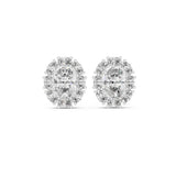 Oval Halo Lab Grown Diamond Earrings