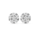 Oval & Round Cluster Lab Grown Diamond Earrings