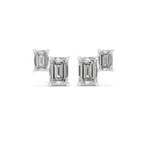 Emerald Stud Lab Grown Diamond Earrings