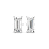 Emerald Stud Lab Grown Diamond Earrings