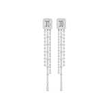 Emerald Dangle Lab Grown Diamond Earrings