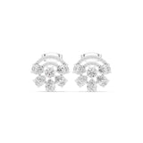 Round & Pear Cluster Lab Grown Diamond Earrings