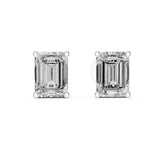 Emerald Stud Lab Grown Diamond Earrings
