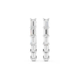 Emerald Huggie Lab Grown Diamond Earrings