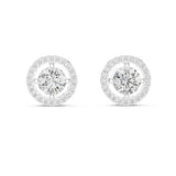 Round Halo Lab Grown Diamond Earrings