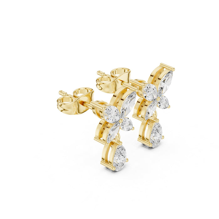 Marquise Butterfly Pear Drop Earrings yellow gold video
