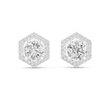 Round Halo Lab Grown Diamond Earrings
