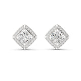 Round Halo Lab Grown Diamond Earrings