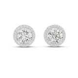Round Halo Lab Grown Diamond Earrings