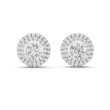 Round Halo Lab Grown Diamond Earrings