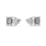Mixed Cluster Lab Grown Diamond Earrings
