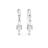 Emerald Hoop Lab Grown Diamond Earrings