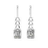 Emerald Dangle Lab Grown Diamond Earrings
