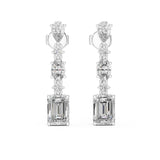 Emerald Dangle Lab Grown Diamond Earrings