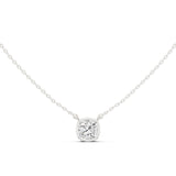 Cushion Solitaire Lab Grown Diamond Necklace