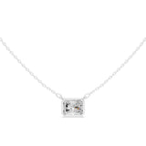 Emerald Solitaire Lab Grown Diamond Necklace