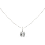 Asscher Cut Diamond Halo Bail Pendant