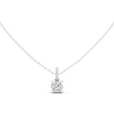 Asscher Cut Diamond Halo Bail Pendant