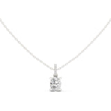 Oval Diamond Halo Bail Pendant
