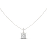 Princess Cut Diamond Halo Bail Pendant