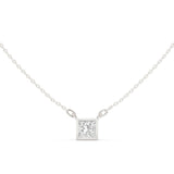 Princess Cut Diamond Bezel Frame Pendant