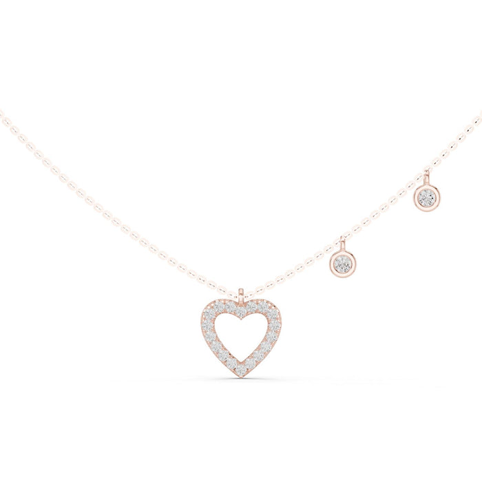 Diamond Heart Station Necklace rose gold video