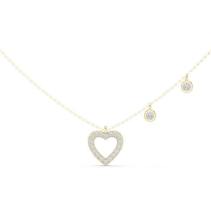 Diamond Heart Station Necklace yellow gold video