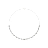 Oval Diamond Station Tennis Necklace