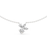 Mixed Cut Diamond Floral Necklace