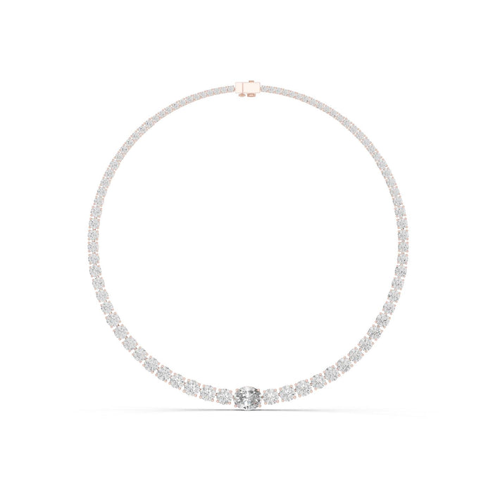 Round Riviera Lab Grown Diamond Necklace rose gold video