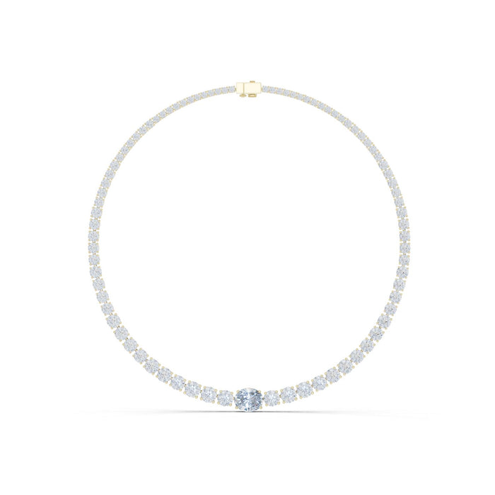 Round Riviera Lab Grown Diamond Necklace yellow gold video