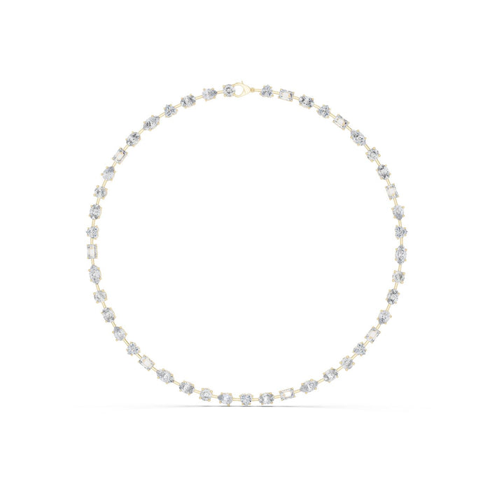 Multi-Shape Diamond Tennis Necklace yellow gold video