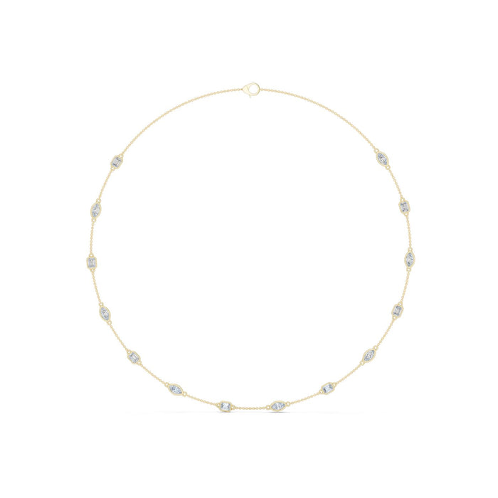Emerald & Marquise Diamond Station Necklace yellow gold video