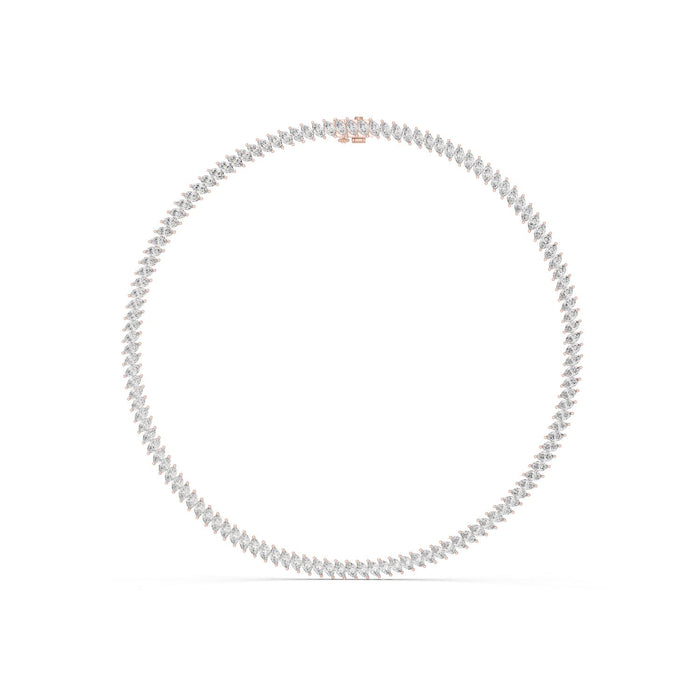 Marquise Diamond Eternity Tennis Necklace rose gold video