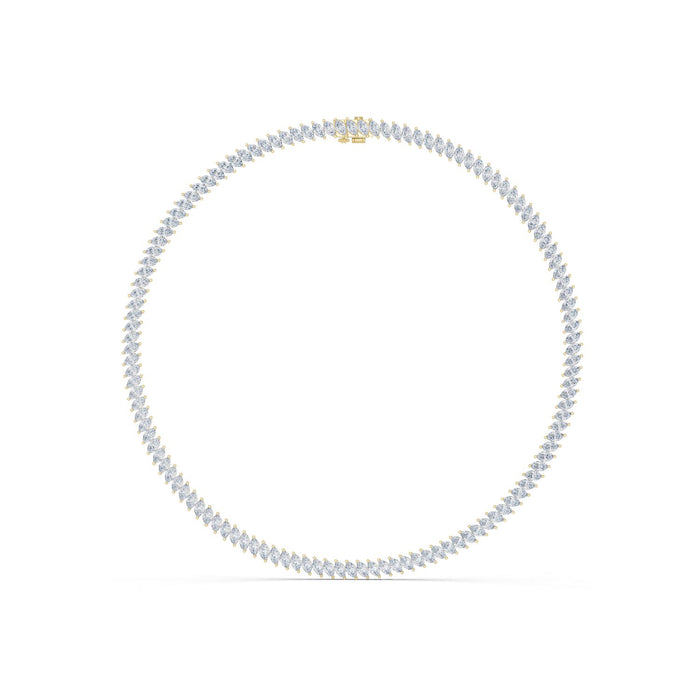 Marquise Diamond Eternity Tennis Necklace yellow gold video